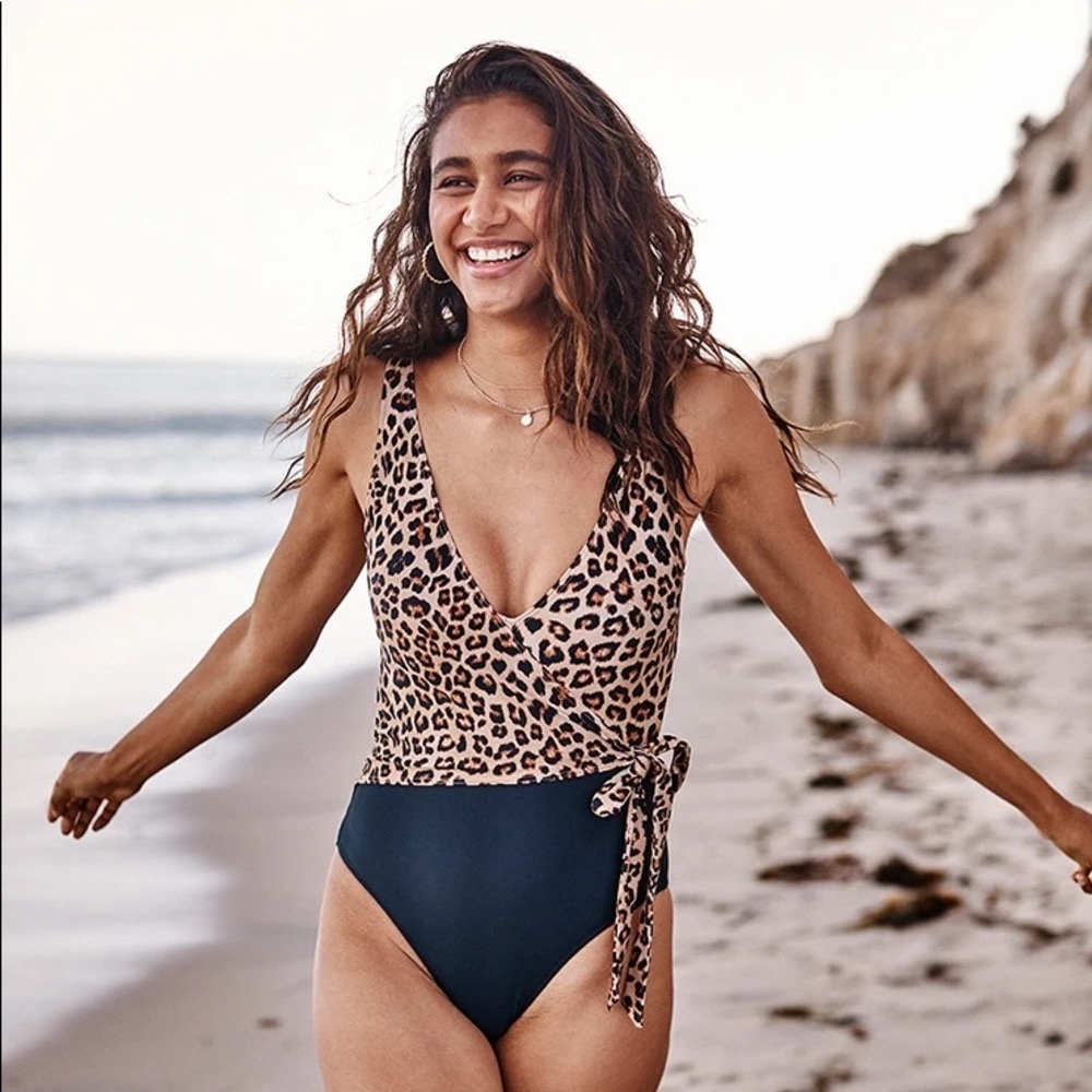 Summersalt size 10 leopard wrap swimsuit